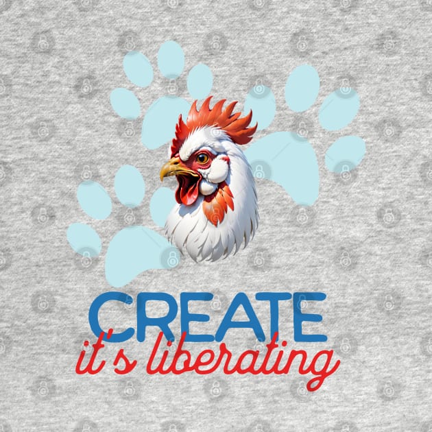 Rooster Minimalist Style Art | Create, it's liberating by Moonlight Forge Studio